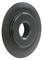 Black grinding disc with a central hole, textured surface. Used for metal grinding work.