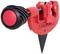 A red pipe cutter with a black handle and adjustable cutting mechanism, suitable for pipes with a diameter of 3 to 30 mm.