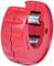 Red pipe cutter with two integrated cutting wheels, suitable for precise pipe cutting.