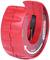 Red pipe cutting tool with knurled handle and blade for 28 mm pipes, suitable for precise and clean cuts.