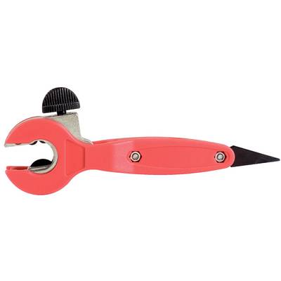 Red multi-functional tool with a knife and pipe cutter, suitable for DIY tasks.