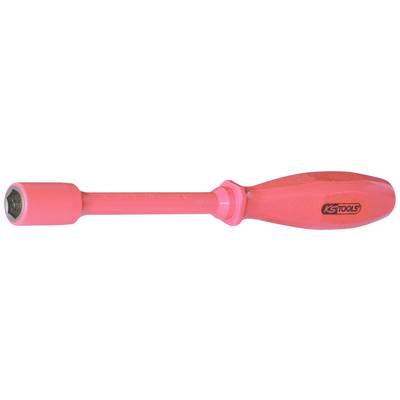 A short, pink screwdriver with a hexagonal head and ergonomic handle.
