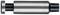 A silver metal cylinder with a dark, narrow section at each end.