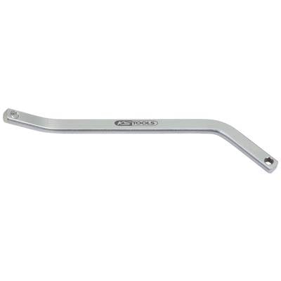 A silver tool spanner with a curved handle, 'KS Tools' inscription centrally positioned, suitable for specialised repair work.