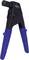 Hand riveter for blind rivets with blue handles, black body, by KS Tools, model number 150.0057.