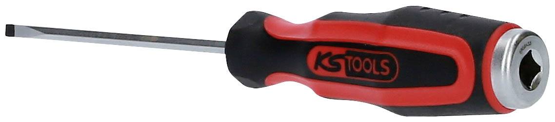 Screwdriver with black and red handle, suitable for use in DIY and craftwork.