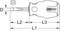 Screwdriver diagram with markings: Total length (L1), Shaft length (L2), Handle (L3) and Diameter (D).