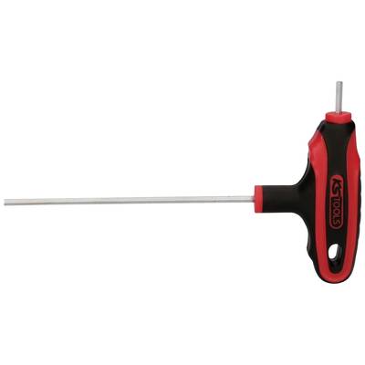 T-shaped hexagonal spanner with red and black handle, suitable for screwing in hard-to-reach places.