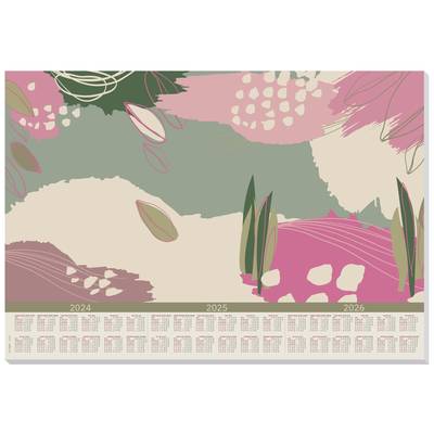   Sigel  HO309  Desk pad   Abstract Leaves  Three-year planner  Pink, Rose, Green  (W x H) 59.5 cm x 41 cm