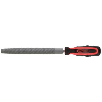 File with red plastic handle and grey abrasive area, suitable for metal or woodworking. 'KS TOOLS' marking on the handle.