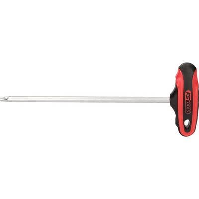 'Cross-head screwdriver with T-handle by KS Tools, long shaft, black and red grip surface.'