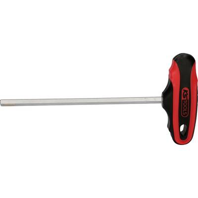 A T-handle hexagon key with a black and red handle. Marked with 'KS Tools'. A tool for turning hexagon screws.