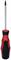 A red and black screwdriver with a long metal shaft and ergonomic handle, suitable for general DIY tasks.