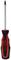 Screwdriver with red and black handle, non-slip design, suitable for tightening or loosening screws.