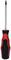 Screwdriver with a black handle and red accents, suitable for DIY tasks.