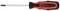 A screwdriver with a red and black handle and a long metallic shaft. Marking: 'KS Tools'.