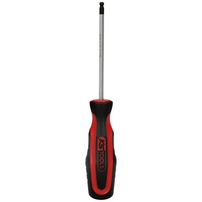 A red and black screwdriver with a non-slip grip and a metal PZ head, suitable for DIY and manual work.