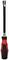 A screwdriver with a red and black handle and a long metallic shaft, suitable for simple or complex screw-related tasks.