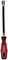 A screwdriver with a red and black handle, suitable for mechanical or household tasks.