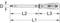 Schematic drawing of a screwdriver with dimensions: 'D' for diameter, 'L1', 'L2' and 'L3' for length measurements.