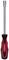Screwdriver with red and black handle, suitable for working with screws.
