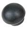 Black round door knob in a simple, smooth design.