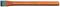 An orange chisel tool with a blue head and a logo in the middle of the shaft.