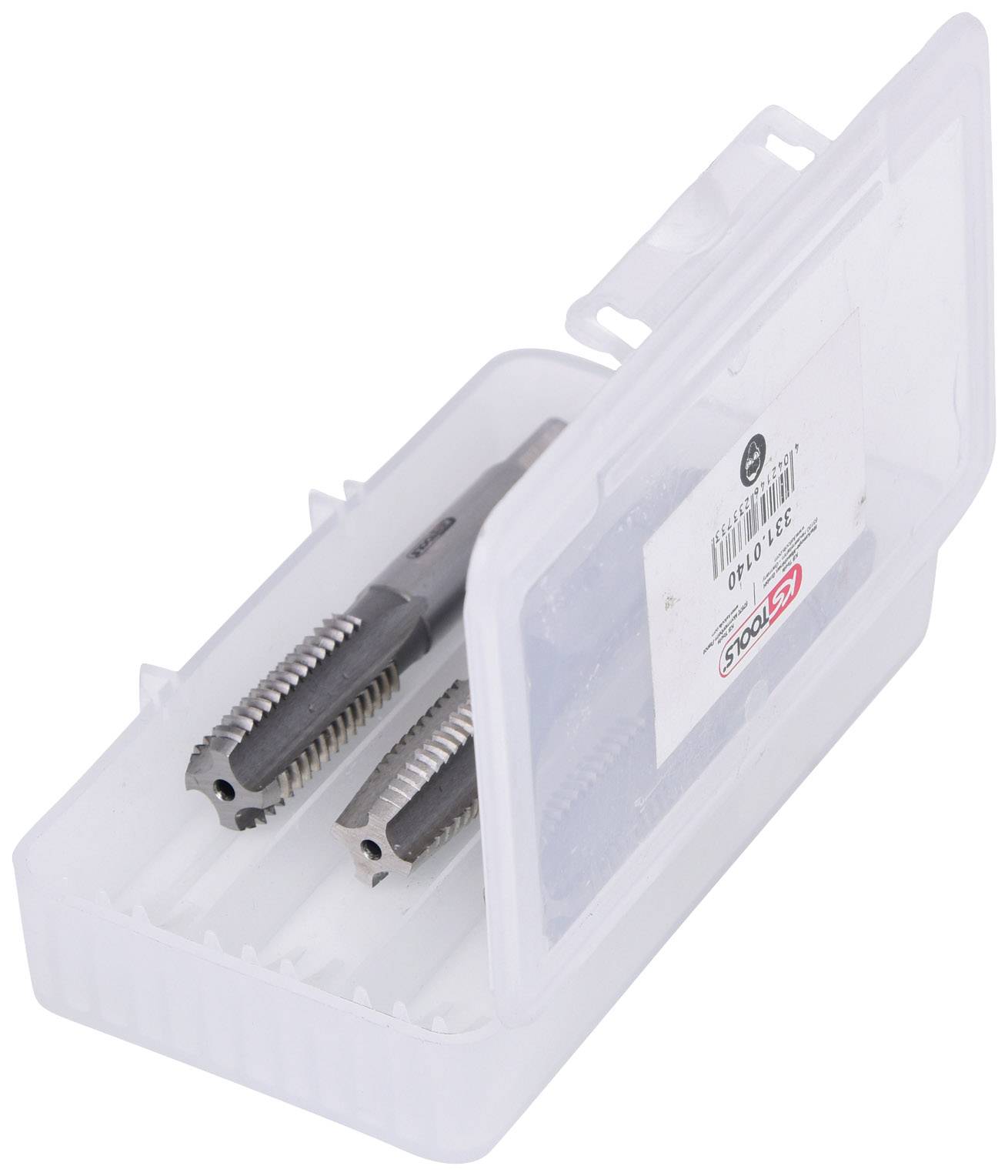 Two taps in a clear plastic box.