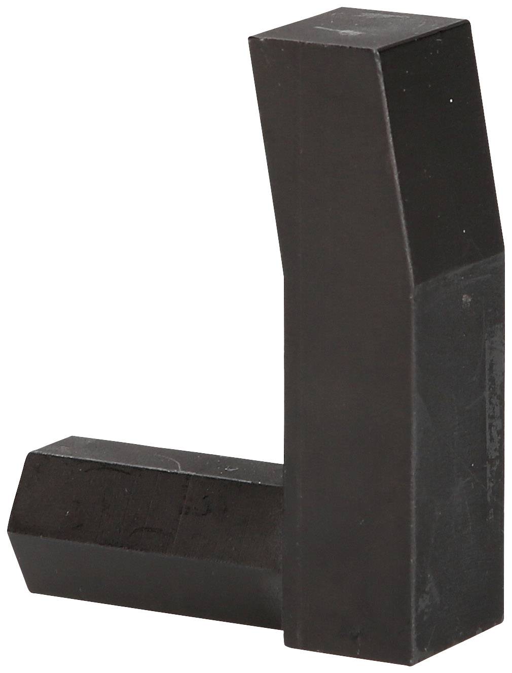 Two black, rectangular metal blocks; one stands upright, the other lies horizontally.