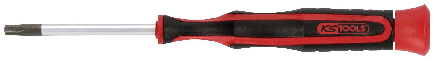 A red and black screwdriver with an ergonomic handle and a T-shaped bit, suitable for versatile applications.