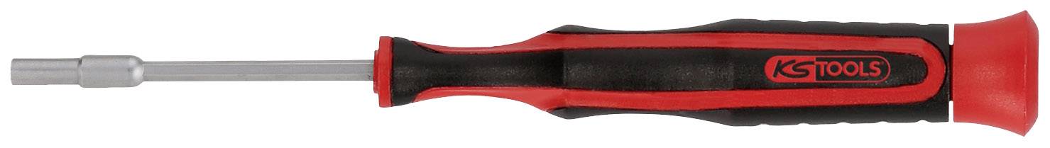 A screwdriver with a black and red handle and a silver tip, suitable for various DIY tasks.