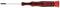 A screwdriver with a red and black handle lies horizontally. The handle is inscribed with 'KS TOOLS'.