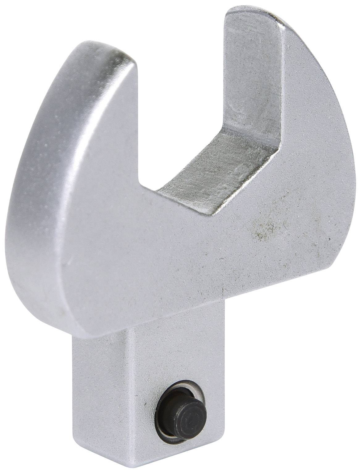 A silver spanner head attachment for use with a torque tool, suitable for various nut and bolt types.