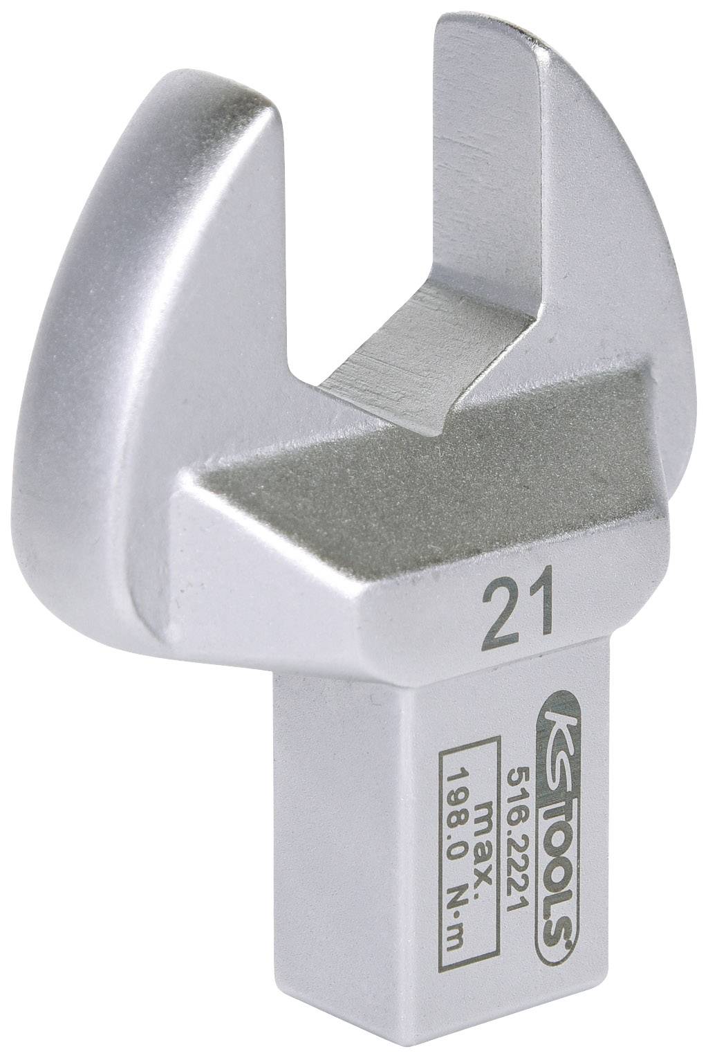 Spanner socket with number '21', suitable for precise application in the tool sector. Maximum torque: 198.0 Nm.
