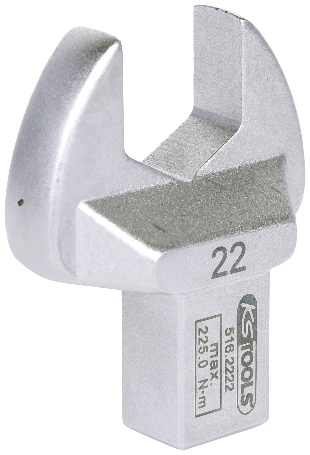 A metal adjustable spanner attachment with '22' inscription, suitable for work with up to 225.0 Nm.