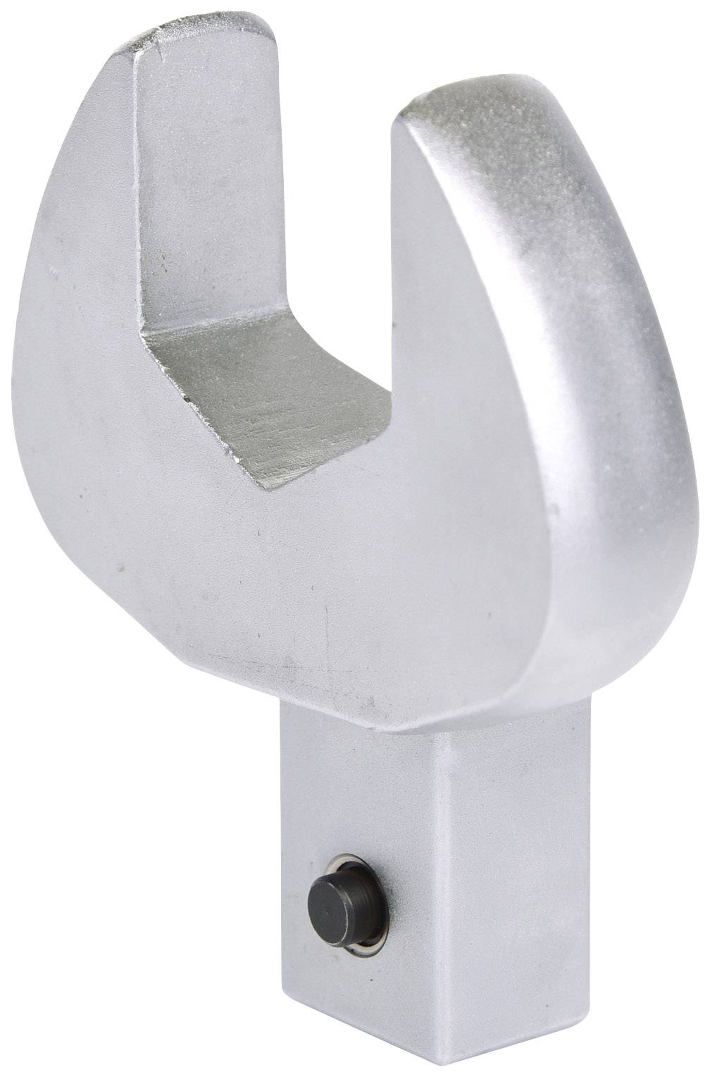 A silver adjustable spanner with a U-shaped design and square drive. Suitable for working with hexagonal bolts.