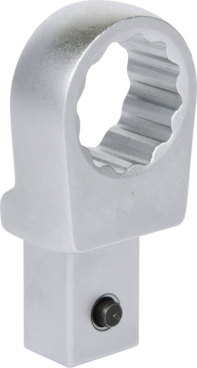 Metal ring attachment with toothed inner surface, affixed to a square base, likely a tool replacement part.