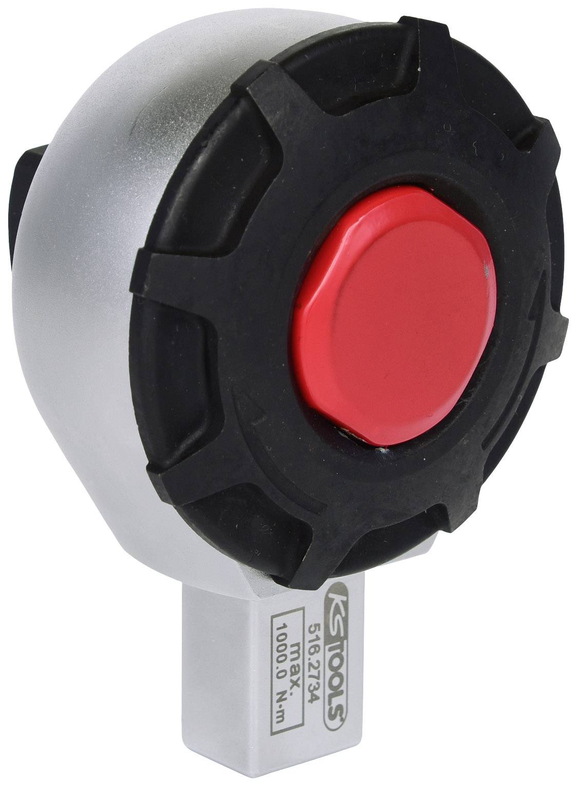 A silver tool with a red button in the centre, surrounded by a black circular border. Kent trademark visible.