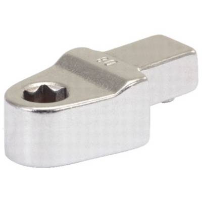 Metal Torx key bit with rectangular handle, suitable for tightening or loosening screws with a Torx profile.