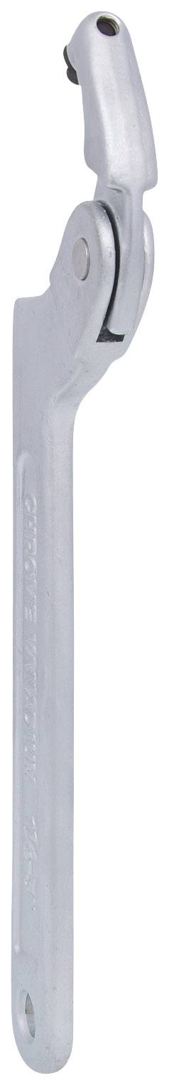 A silver pipe cutter with an adjustable cutting head for cutting through pipes.