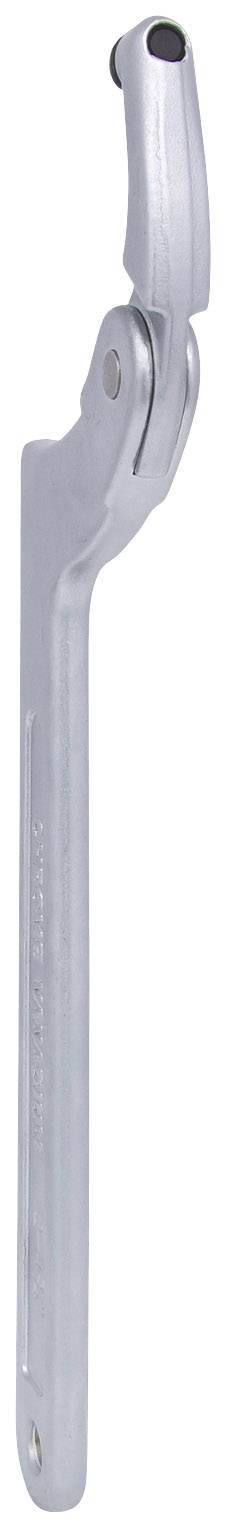 An adjustable spanner made of metal for loosening or tightening screws and nuts.