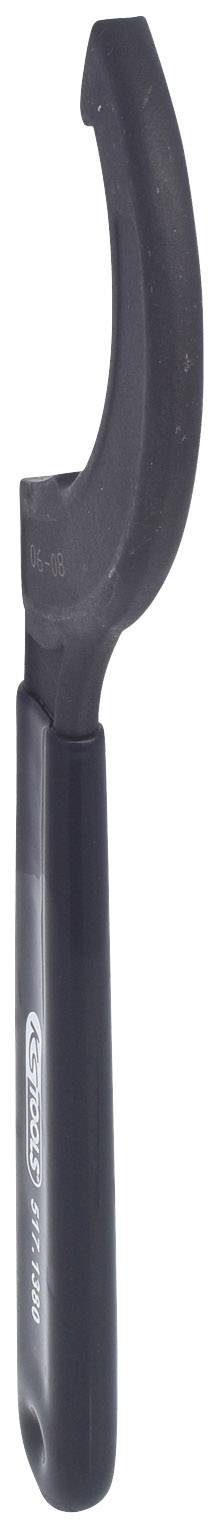 Black vegetable peeler with ergonomic handle, suitable for peeling fruits and vegetables.