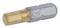 A gold and silver hexagonal bit for screwdrivers. It features a surface with a metallic sheen.