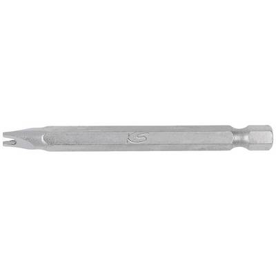 A silver-coloured screwdriver bit with a hexagonal shank and cross-head, suitable for slotted screws.