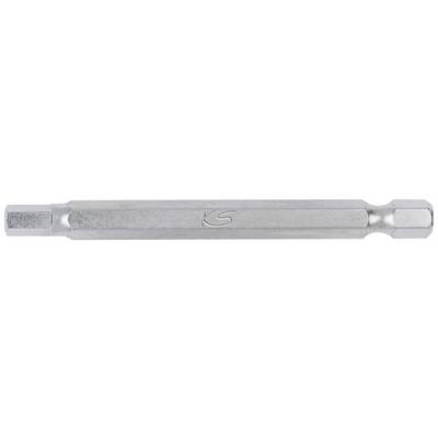 A silver, hexagonal rod with rounded edges and an engraved 'S' in the centre, used for craft work.