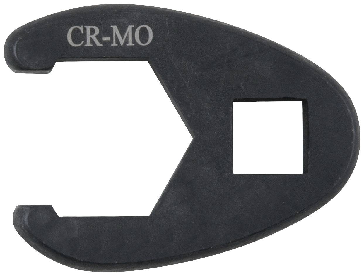 Black, key-shaped adapter with 'CR-MO' written in the top left corner.
