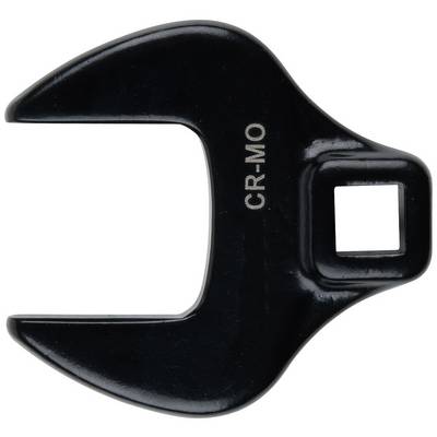 Black ratchet spanner adaptor with a square opening, featuring 'CR-MO' inscription on the surface.