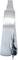 Side view of a metallic kitchen utensil, potentially a fish slice or tongs, made of stainless steel with a shiny surface.
