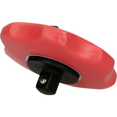 A red skimboard adapter with a black mounted part. It is attached to a surfboard to improve control.