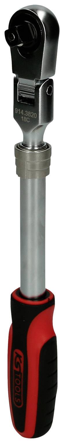 Torque wrench with a black handle and red accent, suitable for precise adjustment of tightening torques in screw connections.